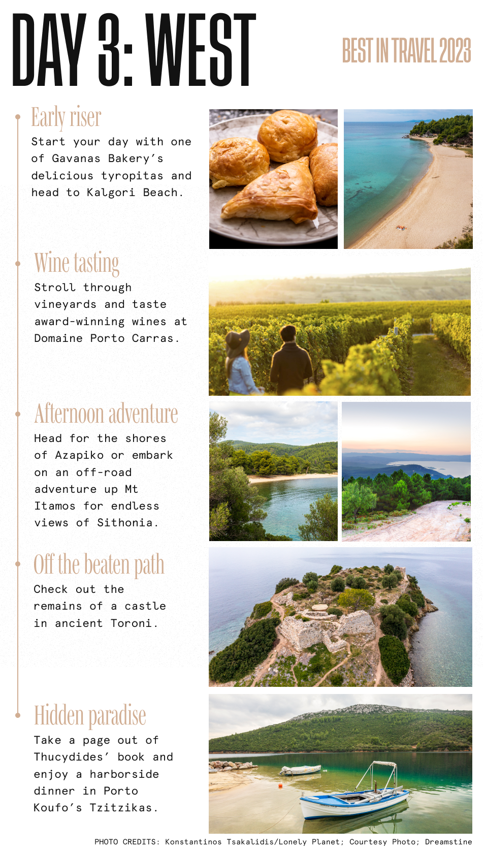 Halkidiki itinerary overview day 3 west