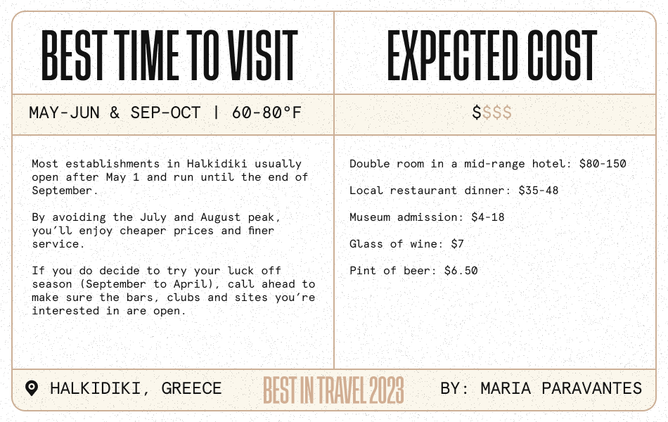 Halkidiki itinerary snapshot